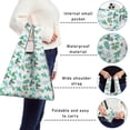 thumbnail image 5 of 5 Pack Foldable Shopping Bag,Green Christmas Tree and Text Pattern Reusable Grocery Bags with Pockets,Large Reusable Tote Bags with Handles Waterproof & Lightweight, 5 of 6
