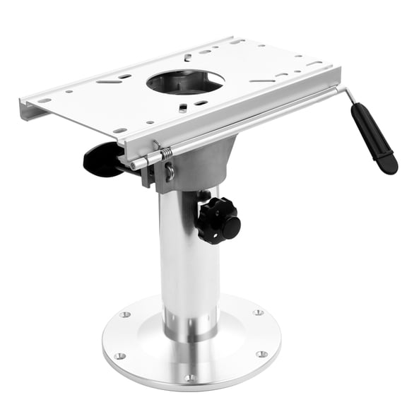 Boat Seat Pedestal, Adjustable Height from 13 to 19 In., Aluminum Alloy Boat Chair Base with Slide,Sliding Travel, Locking Design, Ideal for Fishing and Boating Enthusiasts