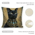 thumbnail image 4 of Black cat gold collar Linen toss pillowcase Decoration pillowcase Gift preferred 24x24" Cushion cover 4 set Sofa pillowcase Sofa bedroom living room car, 4 of 8