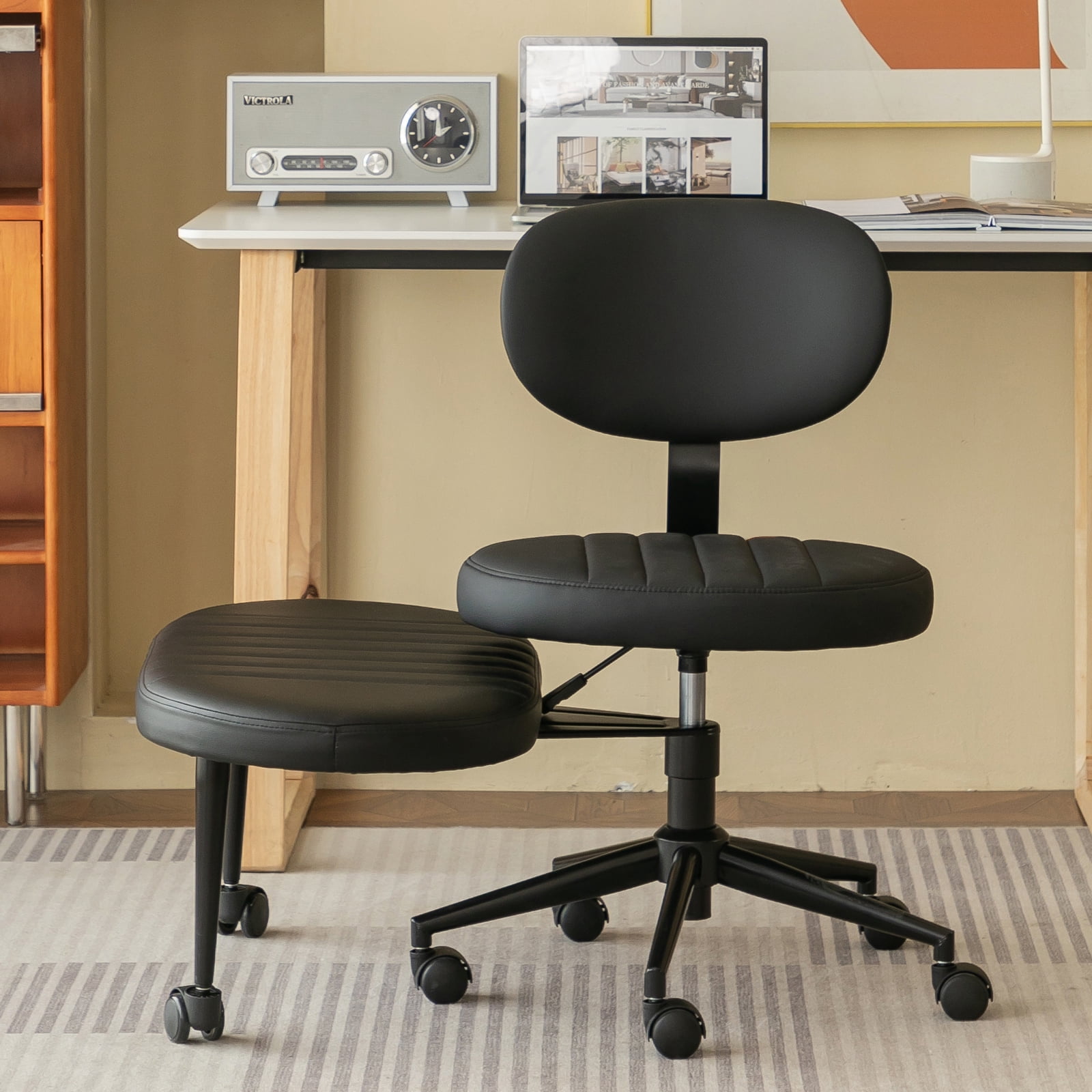 MOONMISS Ergonomic Office Chair – Multi-Position Cross Legged Design for Adults, Swivel Meditation & ADHD Fidget Desk Chair with Back Support & Rolling Base