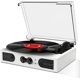 thumbnail image 2 of Tocadiscos de vinilo VinylsLink con altavoces estéreo integrados y ajuste de graves, portátil, vintage, de 3 velocidades, con correa, entrada Bluetooth, salida de línea RCA, entrada, 2 of 8