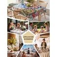 thumbnail image 5 of Bohemian Flowers Table Cloth 60x60 Inch Square, Vintage Colorful Floral Farmhouse Plant Waterproof Tablecloth Washable Table Cover for Party Picnic Dinner Decor, 5 of 9