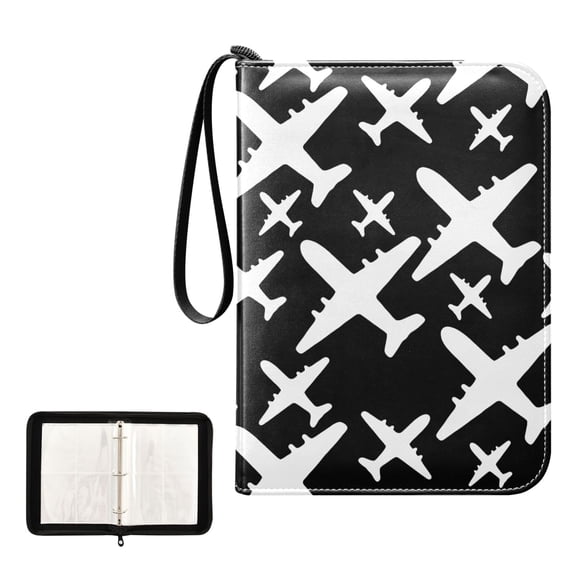 ALAZA Cute Airplane Pattern Trading Card Binder 4 Pocket Cards Collection Album 400 Folder Holder