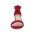 thumbnail image 2 of Sandalias De Tiras De Tobillo Tacón Medio De Bloque Punta Abierta Para Mujer Rojo 34, 2 of 7