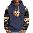 thumbnail image 2 of Awdenio Mens Hoodies Sweatshirts Aztec Ethnic Hoodies Mens Lightweight Casual Western Hooded Sweatshirts Long Sleeve Drawstring Color Block Pullover, 2 of 5