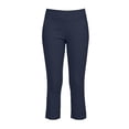 thumbnail image 7 of HongQid Women's Cropped Pants Elastic Waist Rolled Hem High Waisted Casual Work Petite Capri Trousers with Pockets, 7 of 7