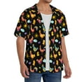 thumbnail image 2 of Rateoe Flowe Rooster Pattern Men's Short Sleeve Classic Shirt, Casual Short-Sleeved Shirt, Lightweight Summer Shirt, Cuban Collar Shirt,Button-Front Shirt-4X-Large, 2 of 5