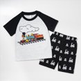 thumbnail image 2 of NOLDARES Toddler Boy Patchwork Summer Outfits Short Sleeve Shirt Tops & Casual Shorts Sets Baby Clothes(Grey,3-4 Years), 2 of 9