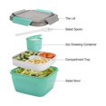 thumbnail image 3 of Lunch Container To Go, 1500ml Salad Bowls With 3 Compartments, Container For Salad Toppings, 3 of 5