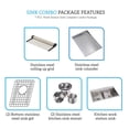 thumbnail image 4 of 33 Inch KABCO 16 Gauge Large Deep Modern Double Bowl Drop In or Undermount Stainless Steel Workstation Kitchen Sink Work Station Sink Combo, 4 of 4