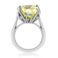 thumbnail image 3 of Gem Stone King 9.10 Cttw Yellow Lemon Quartz and White Topaz Engagement Ring for Women | 925 Sterling Silver | 14MM Cushion Checkerboard | Wedding Engagement Anniversary Promise Ring | Size 6, 3 of 4