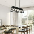thumbnail image 3 of 5-Light Farmhouse Pendant Lighting for Kitchen Island Matte Black Ceiling Mount Dining Room Light Fixture, 3 of 6