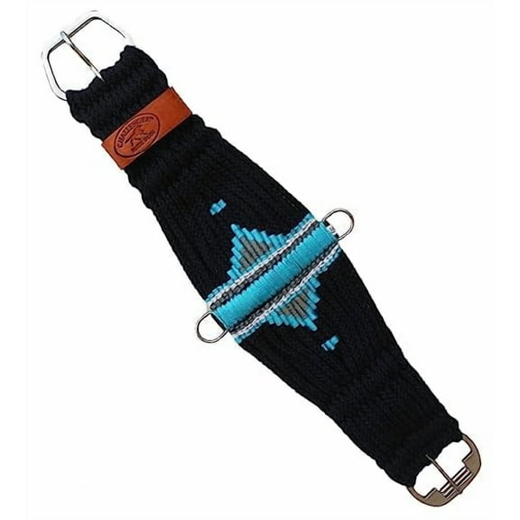 CHALLENGER Western 25-Strand Wool Double Weave Aztec Cinch Girth Turquoise 97128
