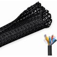 thumbnail image 5 of 10ft(3Rolls) - 2/5 inch Cord Protector Wire Loom Tubing Cable Sleeve Split Sleeving for USB Cable Power Cord Audio Video Cable – Protect Cat from Chewing Cords - Black, 5 of 8