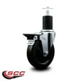 thumbnail image 2 of 5 Inch Soft Rubber Swivel 1-3/4 Inch Expanding Stem Caster with Brake SCC, 2 of 2
