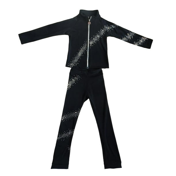 Pantalones de patinaje elásticos, chaqueta, entrenamiento de patinaje, ropa de baile, pantalón para niña 140