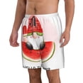 thumbnail image 2 of KLL Watermelon Gnome Men's Casual Summer Beach Shorts Hawaiian Shorts with Pockets-Small, 2 of 5