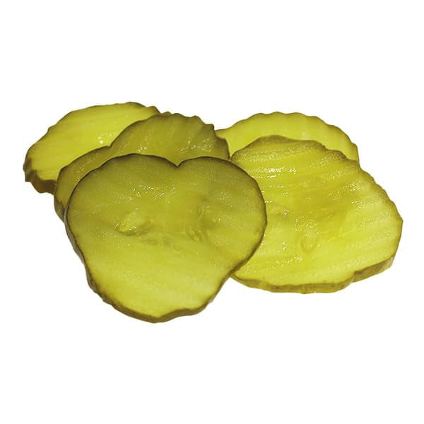 Block & Barrel Dill Pickle Chips | 1/8 Inch Thick Crinkle Cut | Kosher | 620 - 685 Pieces | 1 Gallon