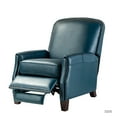 thumbnail image 3 of 14 Karat Home Genuine Leather Recliner Cigar Chair Modern Retro Armchair Birch Wood Legs Nail Head Trim Bedroom Set of 2 Turquoise, 3 of 10