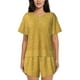thumbnail image 1 of Fotbe Gold Shiny Conjunto de Pijama Estampado para Mujer, 2 Piezas, Ropa de Dormir con Camiseta de Manga Corta y Shorts Suaves-X-Large, 1 of 6