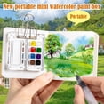 thumbnail image 4 of New Mini Watercolor Acrylic Paint Box Set- 8 /15 Grid Blank Book Pen, 4 of 8