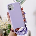 thumbnail image 4 of Compatible with iPhone 13 Pro Max Case Silicone Crossbody Adjustable Strap Neck Lanyard Shockproof Protective Cover for iPhone 13 Pro Max - Purple, 4 of 13