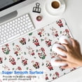 thumbnail image 4 of Long Mouse Pads for Desk,White Christmas Santa Pattern Desk Mats on Top Of Desks, Desk Mouse Pad Extra Large with 3mm Non-Slip Base and Stitched Edge for Gaming,Office,Work,Home 31.5x11.8in, 4 of 5