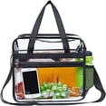 thumbnail image 2 of PEACNNG Unisex Nylon Solid Print Zipper Clear Tote Stadium Approved Handbag  Clear, 2 of 5