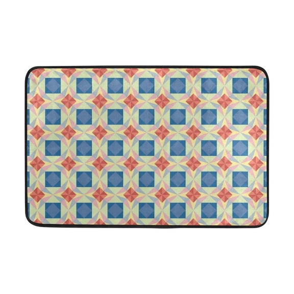 POPCreation Geometric Stripes Non-Slip Floor Mat Doormats for Living Room Bedroom 23.6x15.7 inches