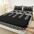 thumbnail image 3 of Feelyou Fashion Western Aztec Full Size Sheets, Black White Abstract Bed Sheets, Hippie Tribal Theme Sheet Sets, Luxury Bedroom Decor, 4 Pieces, 3 of 7