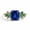 Rose Plated, variant on Asscher Cut Blue Sapphire, Marquise Cut Moss Agate Ring, Pear Cut Emerald Floral Design Ring, Minimalist Ring, Sapphire Gemstone Ring, September Birthstone Ring, Handmade Jewelry