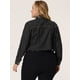 thumbnail image 4 of Chaquevaquede talgrande pamujer Chaquetas vaqueras recortadas deshilachadas Negro XL, 4 of 5