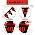 thumbnail image 5 of 3 Pack 40th Happy Birthday Bunting Banner, 36 Pieces Triangle Flag Red and Black, 40th Birthday Decorations, Birthday Pennant Banner for Men Women, Birthday Anniversary Theme Party Supplies, 5 of 6
