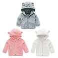 thumbnail image 6 of GYRATEDREAM Infant Baby Girls Fleece Ears Hat with Lined Hooded Zipper Up Jacket Coat Tops Outwear Overcoat Warm Fall Winte for 3-4Y Pink, 6 of 6