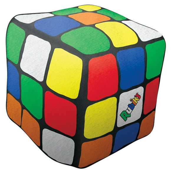 iscream Old School! Bubble Gum Scent Rubik's Cube Shaped 9" x 9" x 9" Microbead Mini Pillow