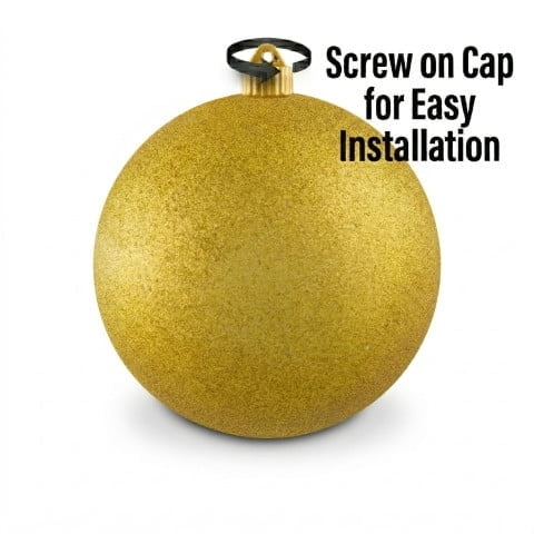 Gold Jumbo Glitter Ball Shatterproof Christmas Ornament, 8", by Holiday Time