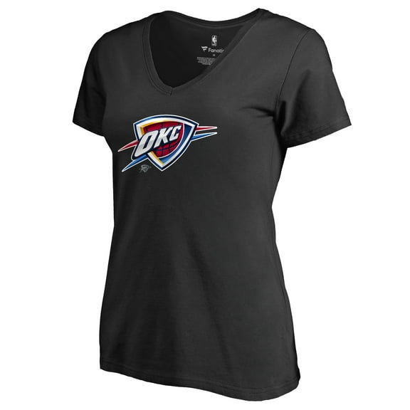 Women's Black Oklahoma City Thunder Midnight Mascot V-Neck T-Shirt
