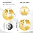thumbnail image 6 of Alexcraft Gold Hoop Earrings for Women 14k Gold Plated and Silver Post Hammered Huggie Earrings for Women Wide Thick Hypoallergenic Lightweight Hoop Large Earrings, 6 of 9