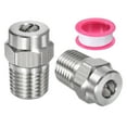 thumbnail image 1 of Uxcell 2 Paquete de Consejos de Limpieza de Superficie - Boquillas de Lavadora a Presión Masculinas de 1/4" NPT de 40 Grados, Acero Inoxidable con Cinta de Sellado (Orificio de 1.236mm), 1 of 7