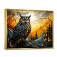 thumbnail image 2 of Designart "Nights Watch Geometric Yellow Owl" Animals Floater Framed Wall Decor, 2 of 7