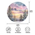 thumbnail image 3 of 15.4" Round Placemat Set of 6 Polyester Fabric Place Mats Non-Slip Dining Kitchen Table Mats for Kitchen Party Decor Watercolor Winter Landscape, 3 of 5