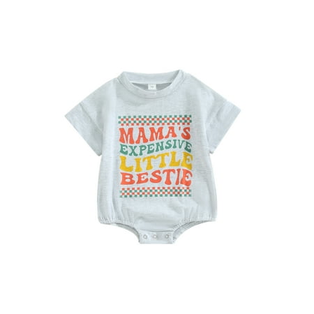 

Infant Baby Boy Girl Romper Cute Little Boy Short Sleeve Letter Print Playsuit Newborn Summer Clothes