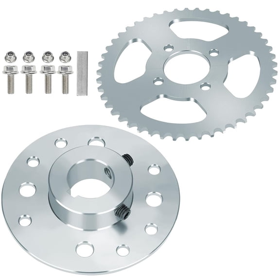 40/41/420 Chain 48T Sprocket   Go Kart Sprocket Hub with 1" Bore 1/4" Keyway Fit for Go Kart Cart Predator 212cc 196cc 6.5hp Engine Heavy Duty Steel Silver Powersports Accessories Parts