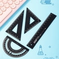 thumbnail image 2 of Ywmsfl Mathematical Drawing Ruler Metal Ruler Professional Geometry Math Set with Set Square Protractor Straight Ruler and Case, 2 of 12