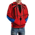thumbnail image 5 of Red Spider Web Black Cartoon Men's Women Vintage 3D Hooded Sweatshirt - All-Season Loose Fit Streetwear, 5 of 6