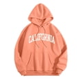 thumbnail image 2 of MIASHUI Women Casual Fashion Preppy Graphic Letter Print Hooded Pullover Sweatshirt with Drawstring Watermelon Red,S, 2 of 3