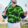 thumbnail image 5 of KLL Green Lightning for Men's Baseball Shirts,Short Sleeve Casual Shirts Button Down Shirt for Men Beach Summer Wedding Shirt-XX-Large, 5 of 7