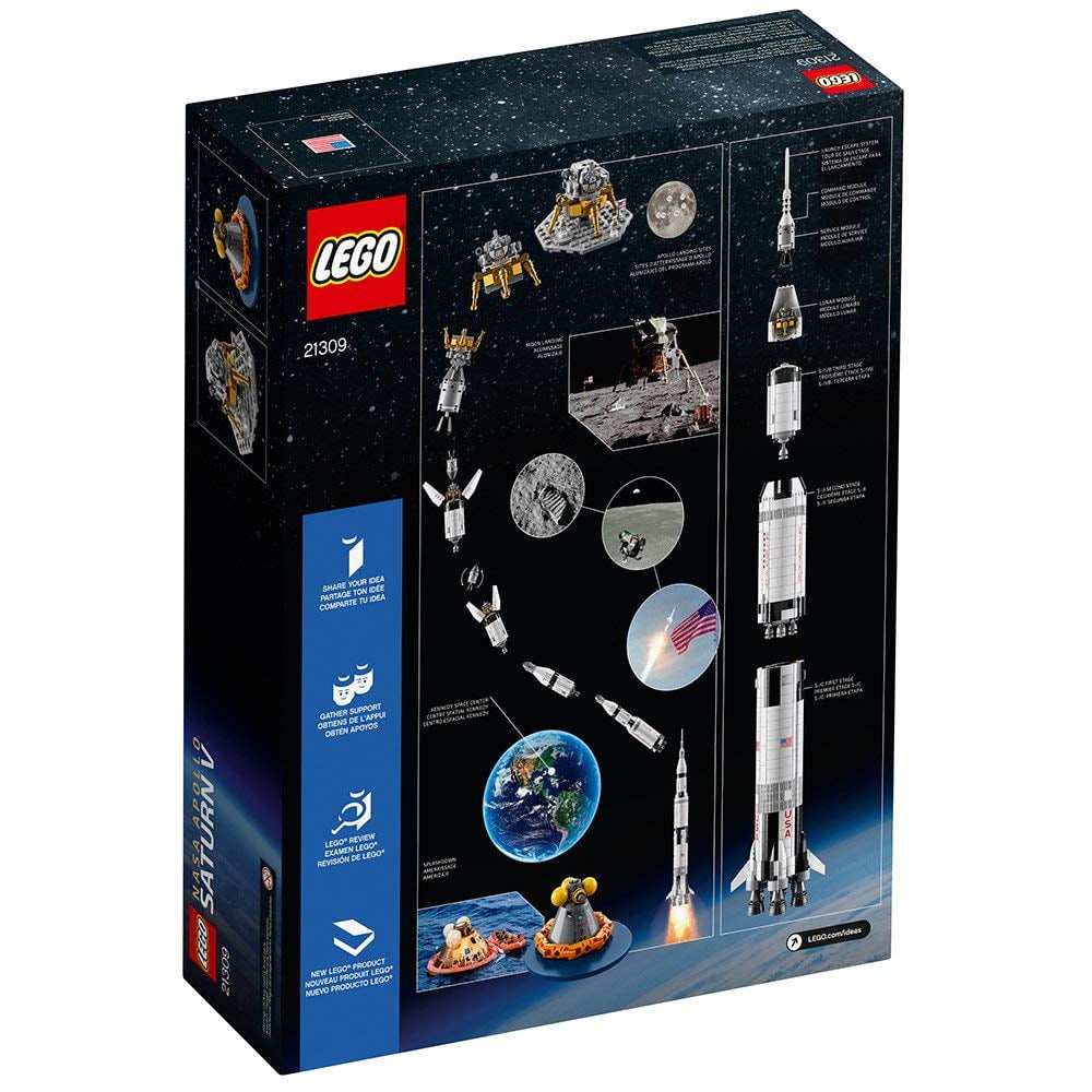 LEGO Ideas NASA Apollo Saturn V 1969 Piece Building Kit LEGO 92176 Ages 14 Walmart
