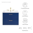 thumbnail image 4 of Pemberly Row 24" Modern Wood/Ceramic Bathroom Vanity in Blue/White, 4 of 8