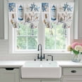 thumbnail image 4 of Blue Oceans Beach Balloon Curtains for Windows, Bedroom Curtains 54 Inch Length, Nautical Coastal Starfish Seashell Tie Up Curtains Panels Thermal Insulated Bathroom Curtains Window 42"x54", 4 of 8